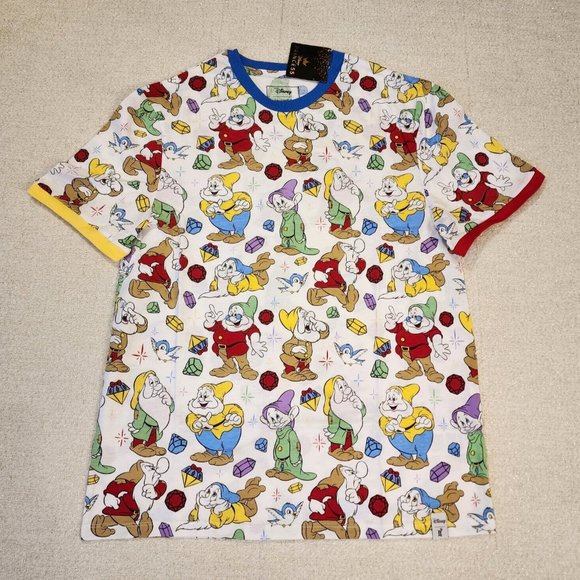 Loungefly Disney Snow White Seven Dwarfs Core AOP Mine Gems T Shirt Size Meduim - Picture 14 of 14